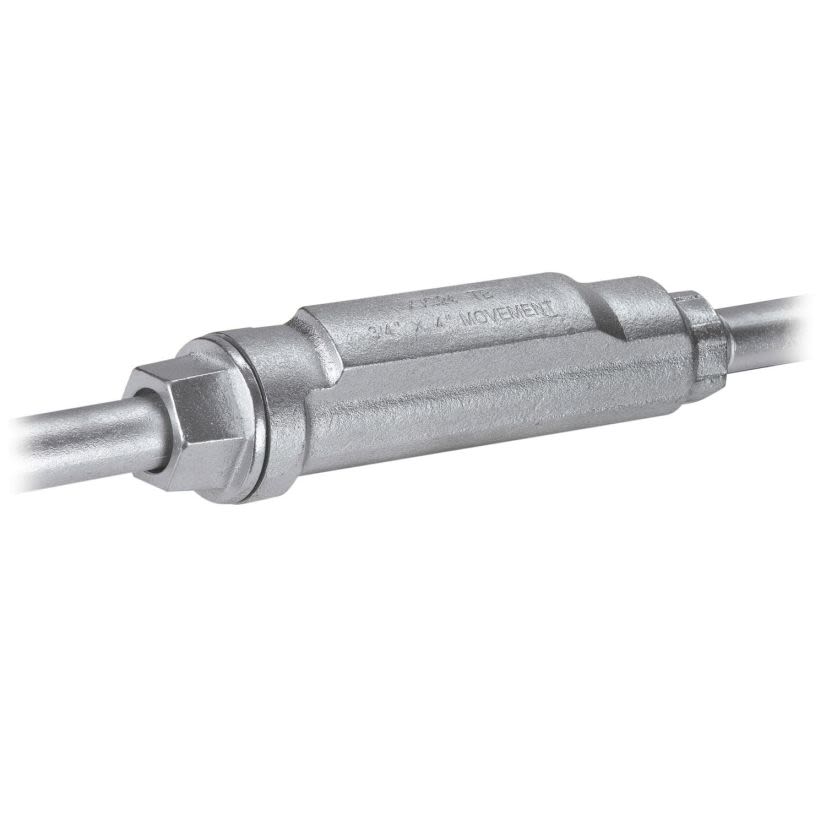 T&B® XJG84-TB Conduit Expansion Coupling With Internal Bonding Jumper, 3 in, For Use With Rigid Conduits, Malleable Iron, Zinc Plated